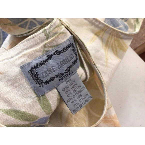 Jane Ashley Floral Linen Maxi Dress Resortwear Womens Medium - Picture 5 of 6